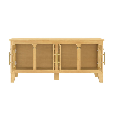 Lars Indoor Rattan Decorated Rubber Wood Dog Crate Cabinet HouseOfZazla