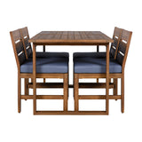 U_STYLE Farmhouse 5-Piece Outdoor Patio Dining Set with Adjustable Legs
