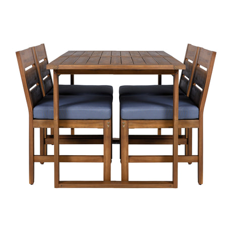 U_STYLE Farmhouse 5-Piece Outdoor Patio Dining Set with Adjustable Legs HouseOfZazla
