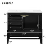 Bathroom Vanity, Modern Bathroom Cabinet With Sink Combo Set, Bathroom Storage Cabinet With A Soft Closing Door And 3 Drawers, Solid Wood Frame