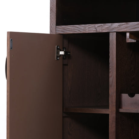 41.35"H Bar Table or Wine Cabinet - Brown Antique HouseOfZazla