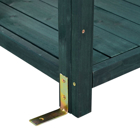 TOPMAX 65" Large Wooden Farmhouse Rustic Outdoor Potting Bench Table HouseOfZazla
