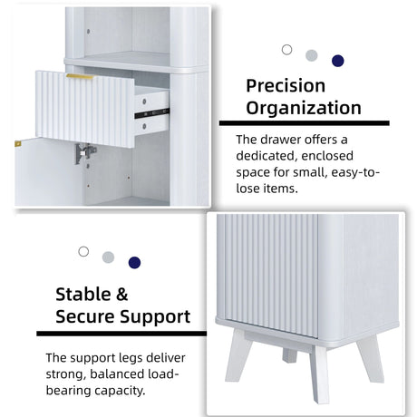 Tall Bathroom Storage Cabinet With Adjustable Shelves And 1 Drawer & Door HouseOfZazla