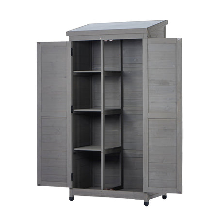 Outdoor Storage Shed With Vertical Tool Cabinet For Backyard HouseOfZazla