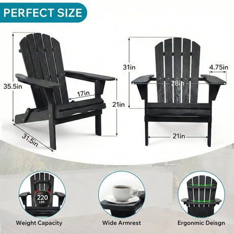 Folding Adirondack Lounge Chair With Embossed Grain Texture HouseOfZazla