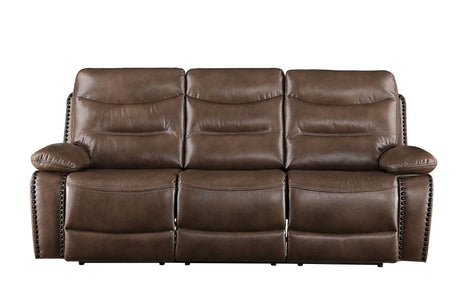 Aashi Leather Gel Match Recliner Sofa - Brown HouseOfZazla