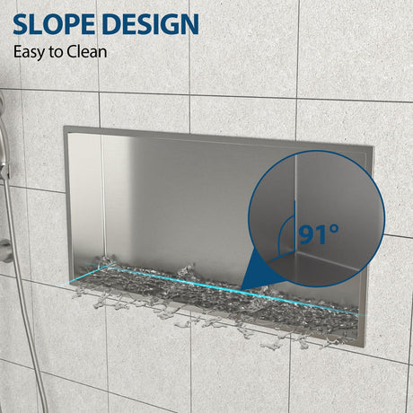 Stainless Steel Shower Niche With Seamless Design For Bathroom Storage HouseOfZazla