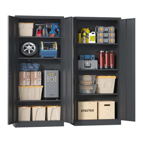 Heavy Metal Garage Storage Cabinet With Locking Doors, Steel, Adjustable Shelves HouseOfZazla
