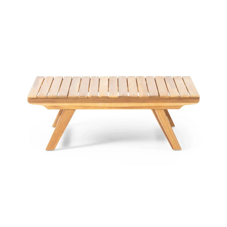 Outdoor Acacia Wood Coffee Table With Open Slat Design HouseOfZazla
