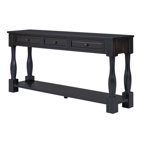 TREXM 63" Long Console Table with Drawers and Shelf HouseOfZazla