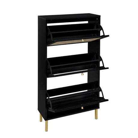 Modern Rattan 3 Door Shoe Rack Cabinet for Entryway HouseOfZazla