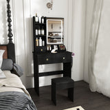 Modern Small Vanity Desk With 3 LED Lighting Modes, 3 Drawers