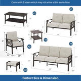 Patio Furniture Set with Coffee Table and Cushions for Backyard
