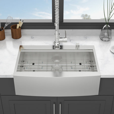 Modern Farmhouse Drop-In Workstation Kitchen Sink with Apron Front HouseOfZazla