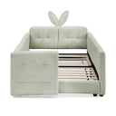 Cute Rabbit Ear Upholstered Platform Bed Frame With Safety Rail HouseOfZazla