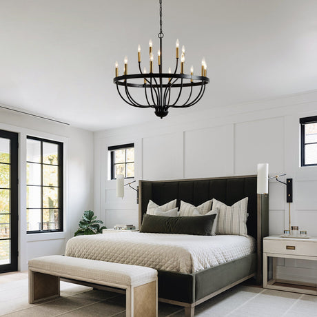 15-Light Industrial Iron Candle Chandelier Modern Farmhouse Pendant Light HouseOfZazla