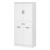 Modern Bathroom Storage Cabinet with Two Laundry Baskets, One Drawer, Adjustable Shelf