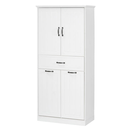 Modern Bathroom Storage Cabinet with Two Laundry Baskets, One Drawer, Adjustable Shelf HouseOfZazla