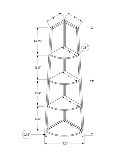 Bookshelf Etagere Corner 4 Tier Office Contemporary & Modern HouseOfZazla
