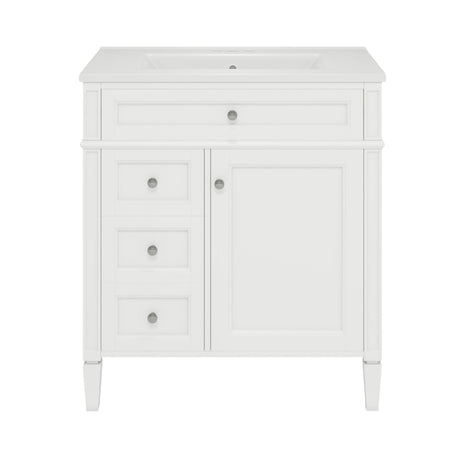 Bathroom Vanity With Top Sink, Modern Bathroom Storage Cabinet With 2 Drawers And A Tip-Out Drawer HouseOfZazla