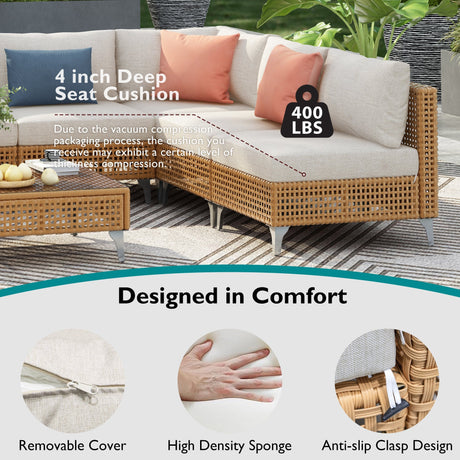 K&K 7-Piece Wicker Patio Furniture Set HouseOfZazla