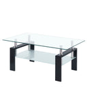 Luxury Modern Tempered Glass Coffee Table with 2 Layers HouseOfZazla