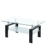 Luxury Modern Tempered Glass Coffee Table with 2 Layers HouseOfZazla
