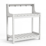 Potting Benches for Outside, HDPE Garden Potting Table with Storage