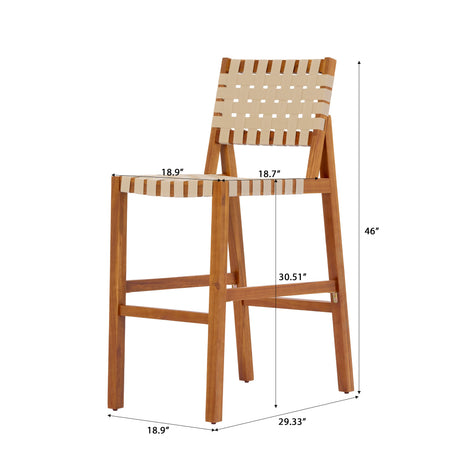 30.5 Inch Seat Height Outdoor Acacia Solid Wood Patio Furniture Set HouseOfZazla