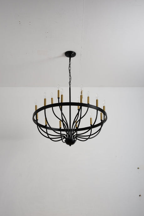 15-Light Industrial Iron Candle Chandelier Modern Farmhouse Pendant Light HouseOfZazla