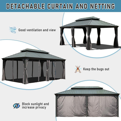 14x24FT Hardtop Gazebo HouseOfZazla