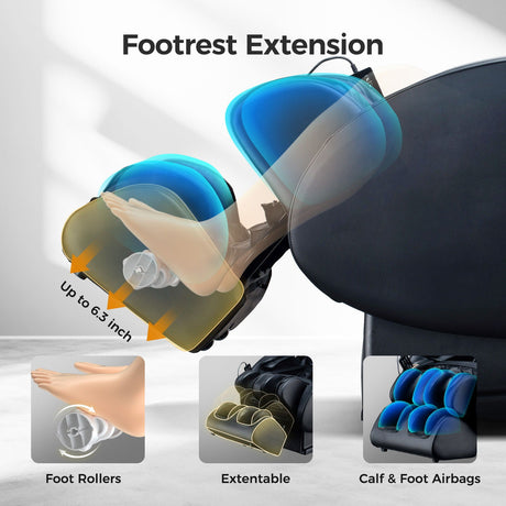 Bosscare - 3D Zero Gravity Massage Chair, Full Body Shiatsu Recliner With App HouseOfZazla