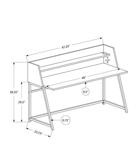 Computer Desk for Home Office with Marble Look and Storage Shelves HouseOfZazla