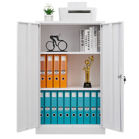 Metal Storage Cabinet With Locking Doors And Adjustable Shelf, Folding Filing Storage Cabinet, Folding Storage Locker Cabinet For Home Office, School, Garage HouseOfZazla
