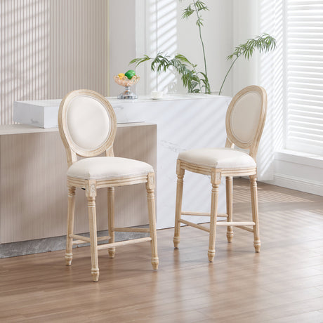French Country 26'' Height Bar Chairs Set of 2 HouseOfZazla