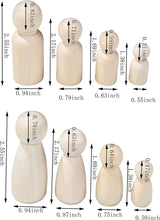 56 PCS Unfinished Natural Wooden Peg Dolls,Little Wooden Peg People for Painted or Craft WoodArtSupply
