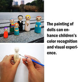 56 PCS Unfinished Natural Wooden Peg Dolls,Little Wooden Peg People for Painted or Craft WoodArtSupply