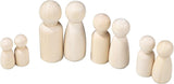 56 PCS Unfinished Natural Wooden Peg Dolls,Little Wooden Peg People for Painted or Craft WoodArtSupply