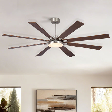 Large Ceiling Fan With Dimmable LED Light 8 Blades Remote Control, Reversible DC Motor HouseOfZazla