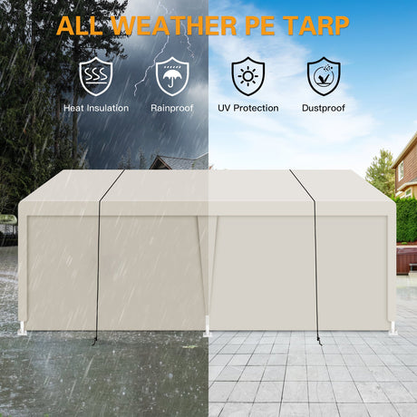 Carport, 12×20 Heavy Duty Portable Carport Garage Tent for Outdoor Storage Shelter HouseOfZazla