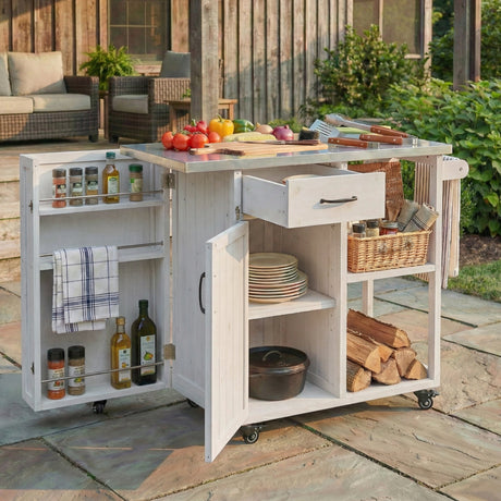 Outdoor Kitchen Island Fir Wood Prep Station HouseOfZazla