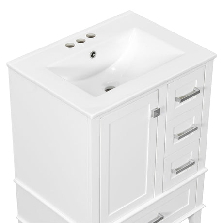 Bathroom Vanity, Modern Bathroom Cabinet With Sink Combo Set, Bathroom Storage Cabinet With A Soft Closing Door And 3 Drawers, Solid Wood Frame HouseOfZazla