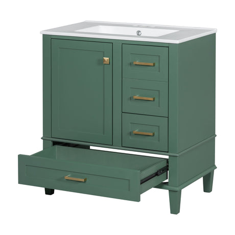 Bathroom Vanity, Modern Bathroom Cabinet With Sink Combo Set, Bathroom Storage Cabinet With A Soft Closing Door And 3 Drawers, Solid Wood Frame HouseOfZazla