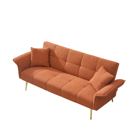 Convertible Double Futon Sofa Bed With Folding Armrests For Living Rooms HouseOfZazla
