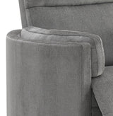 Sagen Charcoal Chenille Glider Recliner with Swivel