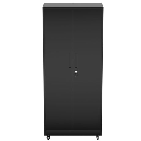 Heavy Duty Rolling Cabinet With Lock, Garage Storage Cabinet, 4 Adjustable Shelves For Tool Organization HouseOfZazla