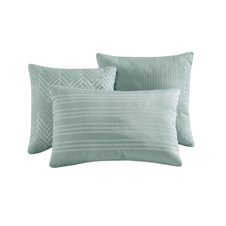 Vesta Gold Satin Circle-Quilted 7-Piece Comforter Set HouseOfZazla