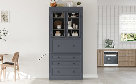 TOPMAX 36 x 16.5 x 78 Inch Freestanding Kitchen Pantry Storage Cabinet HouseOfZazla