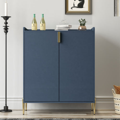 Wine Bar Cabinet With Adjustable Shelf, 2 Door Sideboard With Soft-Closing Hinges And Feet HouseOfZazla