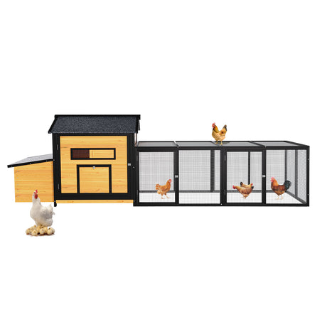 114" Wooden Chicken Coop with Outdoor Run HouseOfZazla